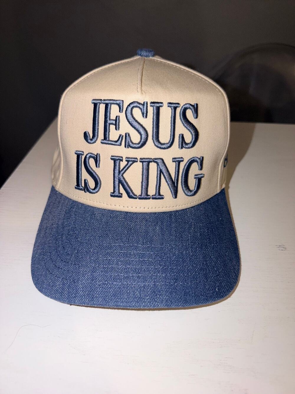 NWOT Jesus Is King denim hat